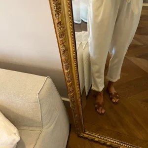 Pantalon Zara blanc taille froncée