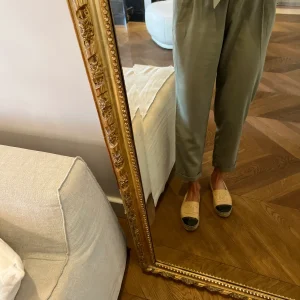 Pantalon Zara Kaki taille froncée