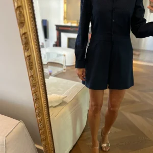 Combishort Claudie Pierlot bleu marine à pois velours