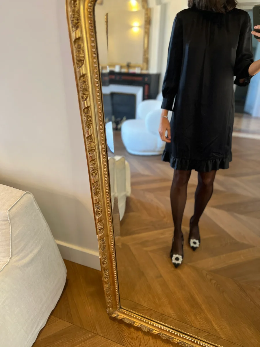 Noémie Lenoir Robe Noire en soie Cynthia Rowley – Image 3