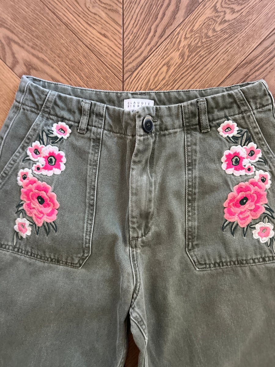 Jean Claudie Pierlot kaki à fleurs – Image 4