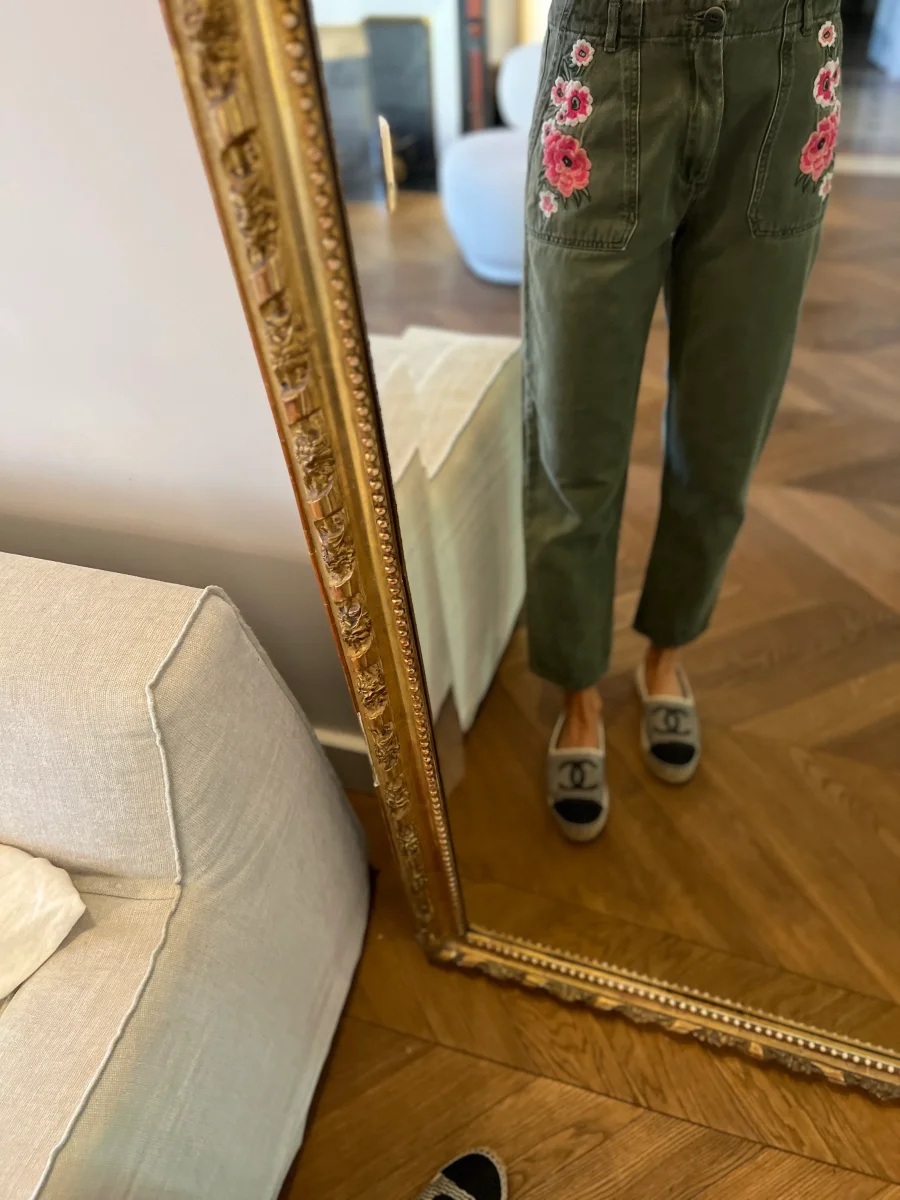 Jean Claudie Pierlot kaki à fleurs – Image 9