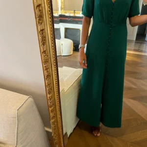 Robe Sézane longue vert foncé