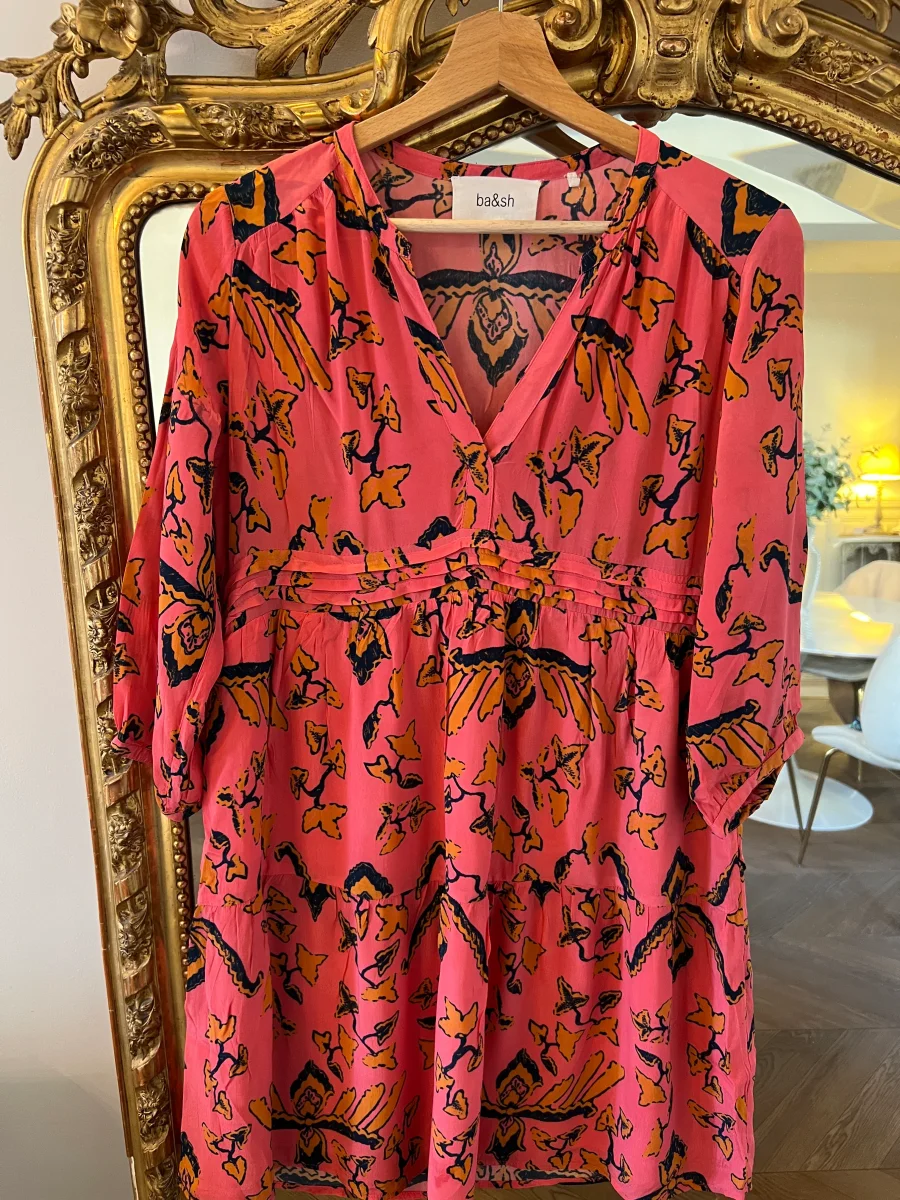 Ba&sh - Robe rose et motifs orange – Image 2