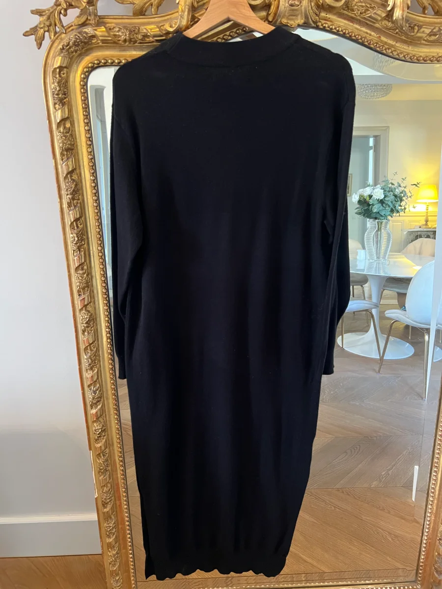 Mango - Robe longue noire col montant