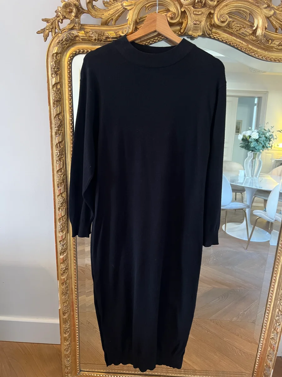 Mango - Robe longue noire col montant – Image 3