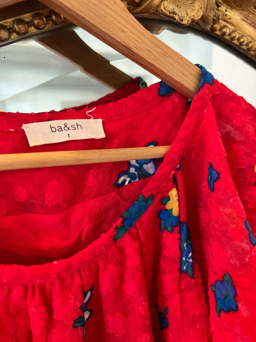 Top Ba&sh rouge fleurs bleues – Image 7