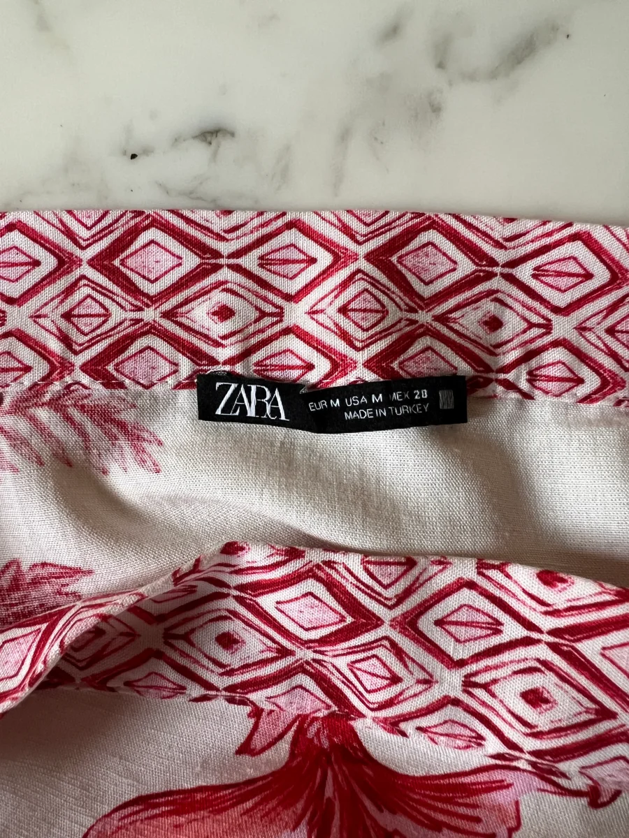 Zara - Jupe blanche à motifs roses – Image 4