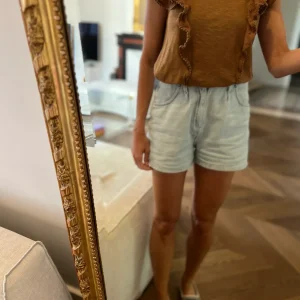 T shirt Sézane marron à volants