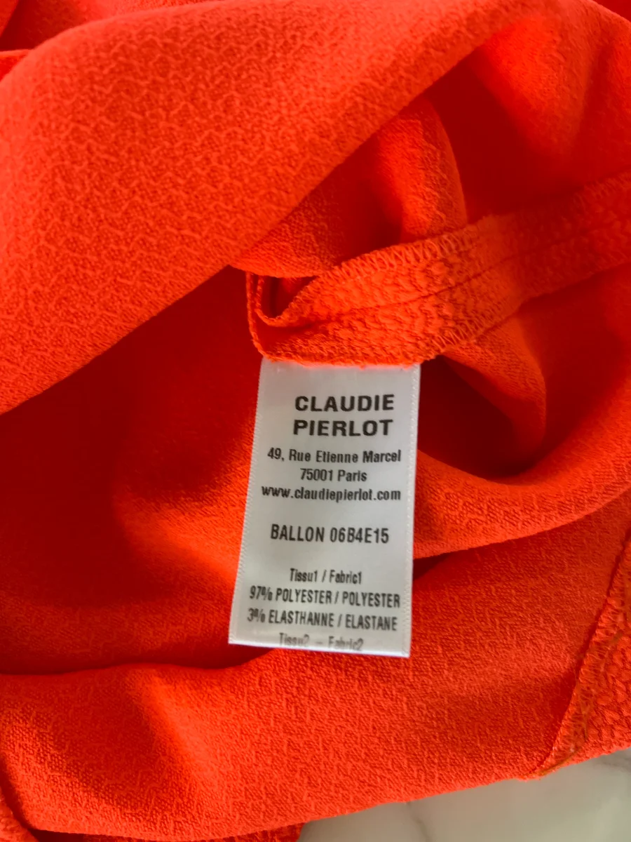 Top Claudie Pierlot orange fluo fermeture eclair – Image 7