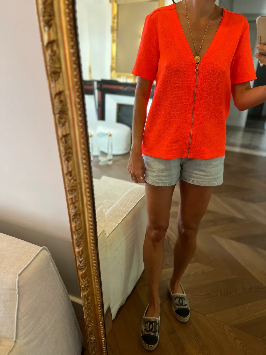 Top Claudie Pierlot orange fluo fermeture eclair – Image 8
