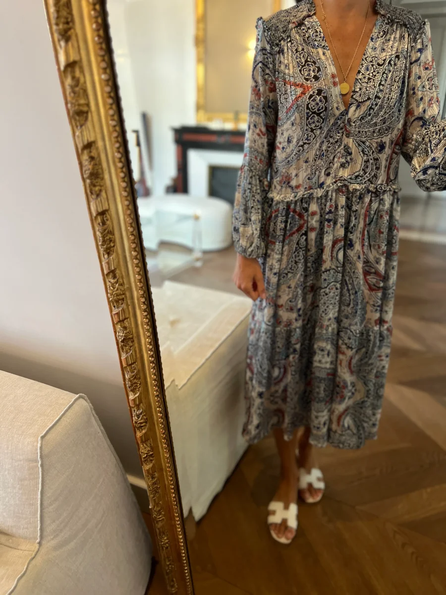 Robe Zara longue fluide bleue – Image 4