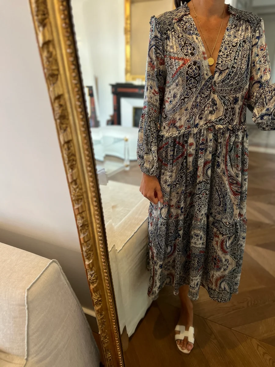 Robe Zara longue fluide bleue – Image 3