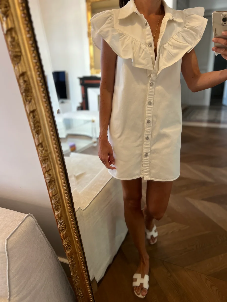Robe Zara en jean blanc – Image 3