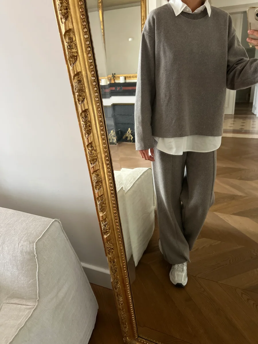 Zara - Ensemble pantalon pull gris sportwear – Image 3