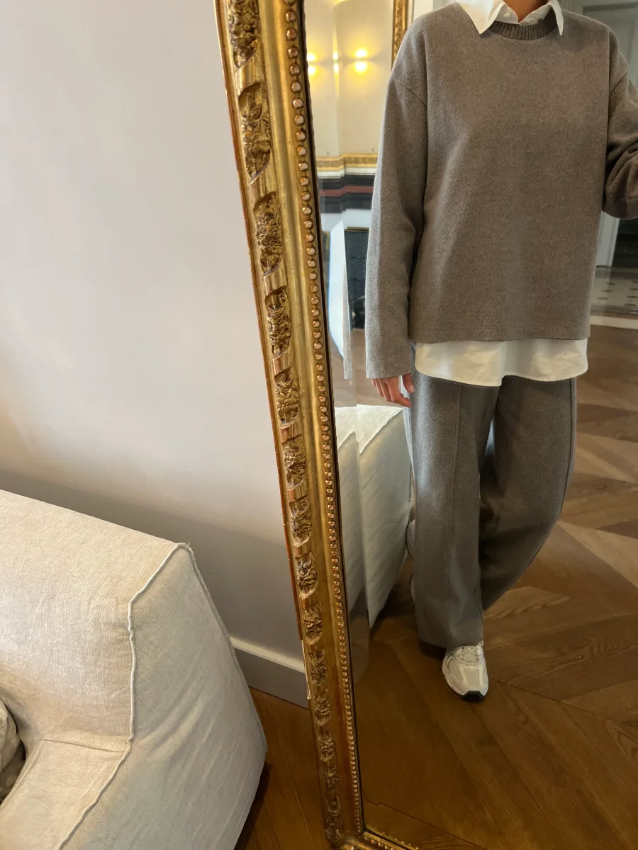 Zara - Ensemble pantalon pull gris sportwear