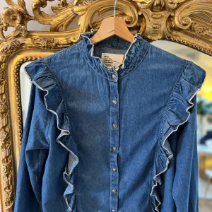 Leon Harper - Chemise en jean col montant