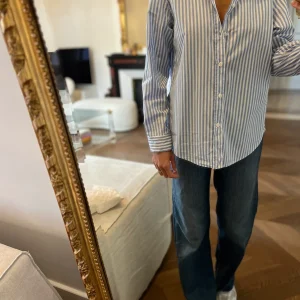 Zara - Chemise à rayures bleu ciel et blanc