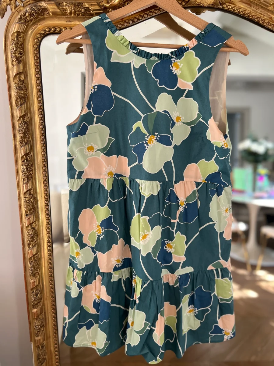 Robe Sézane floral verte et bleue – Image 5