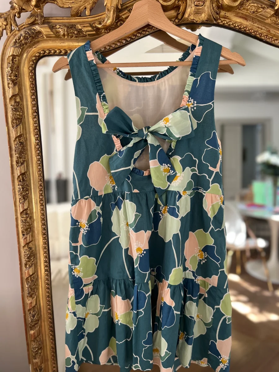 Robe Sézane floral verte et bleue – Image 6