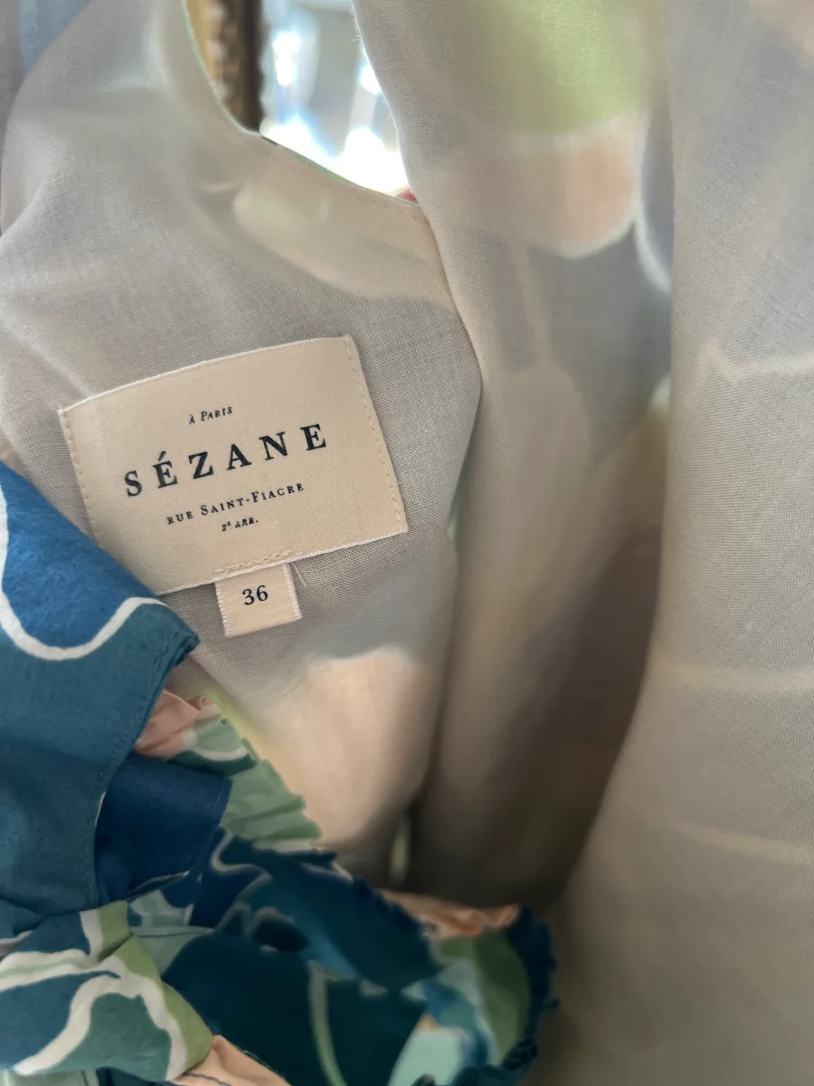 Robe Sézane floral verte et bleue – Image 7