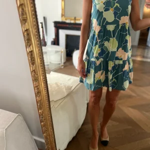 Robe Sézane floral verte et bleue