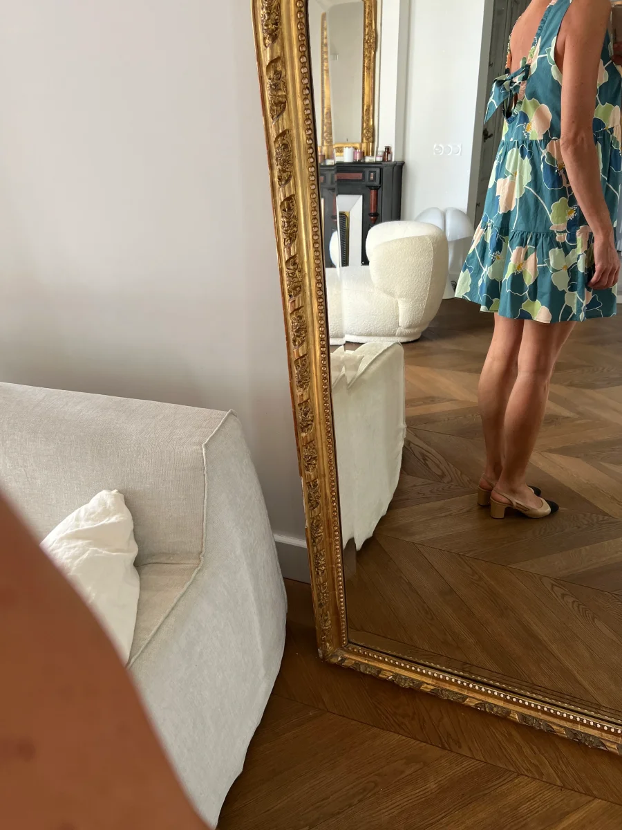 Robe Sézane floral verte et bleue – Image 8