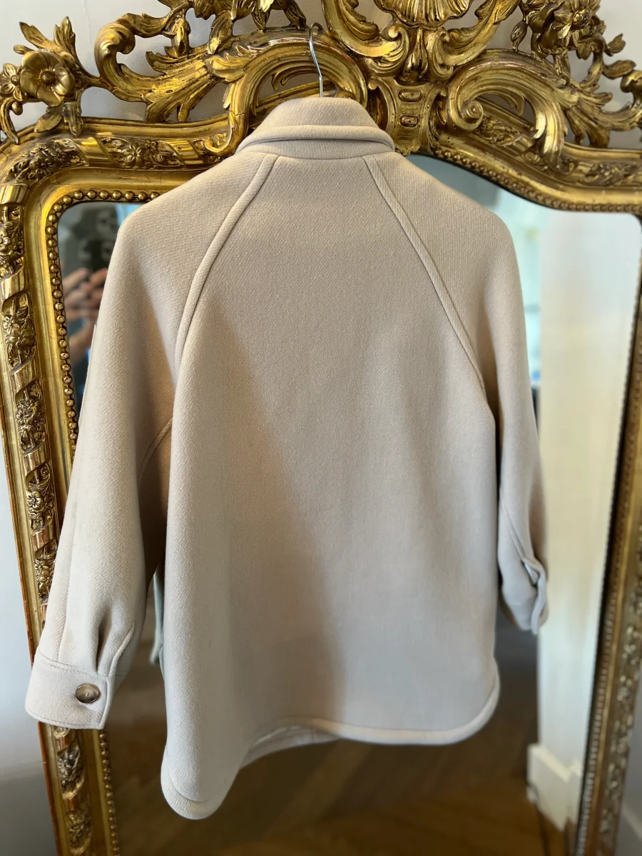 Manteau Sézane beige en laine à poches – Image 5
