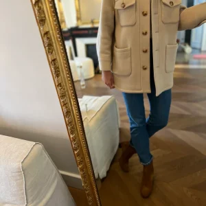 Manteau Sézane beige en laine à poches