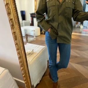 Chemise Sandro kaki perles