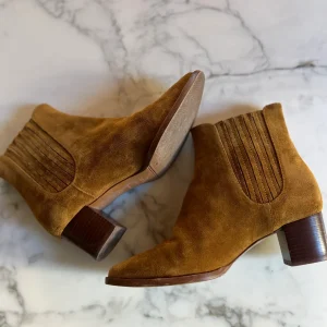 Bottines Sezane camel à talons moutarde