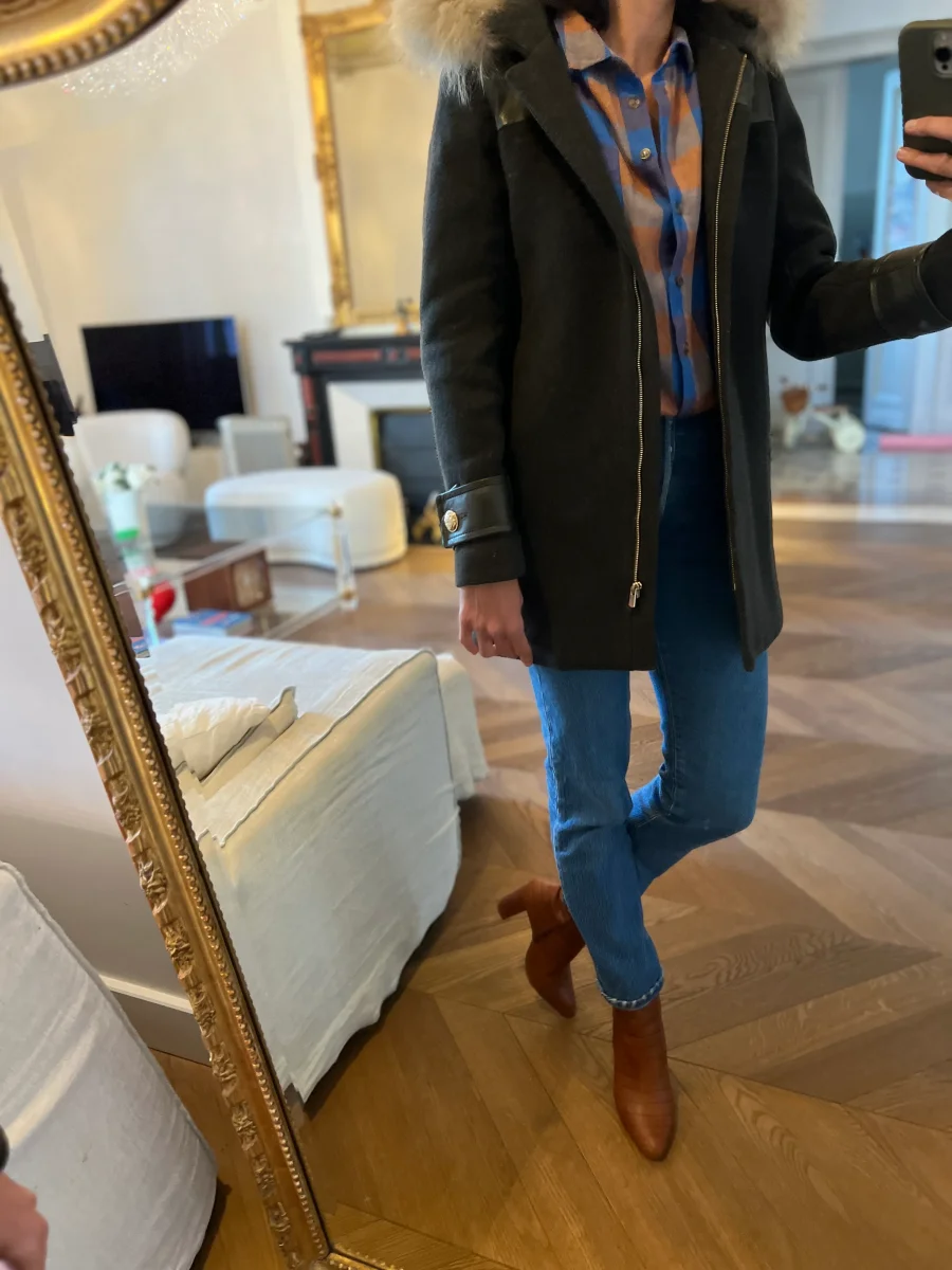 Manteau Claudie Pierlot kaki à capuche – Image 7