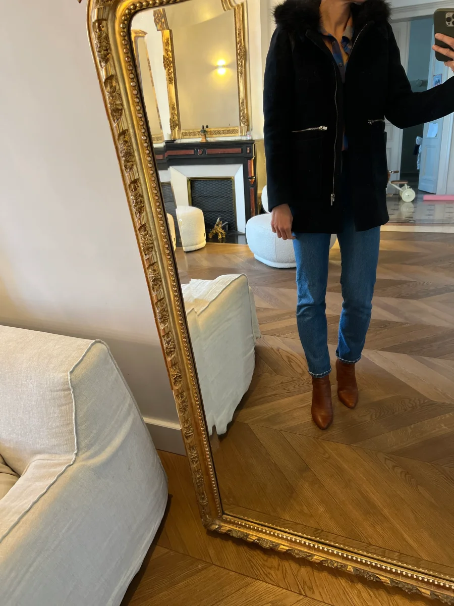 Manteau Maje Damoiselle en laine noire – Image 4