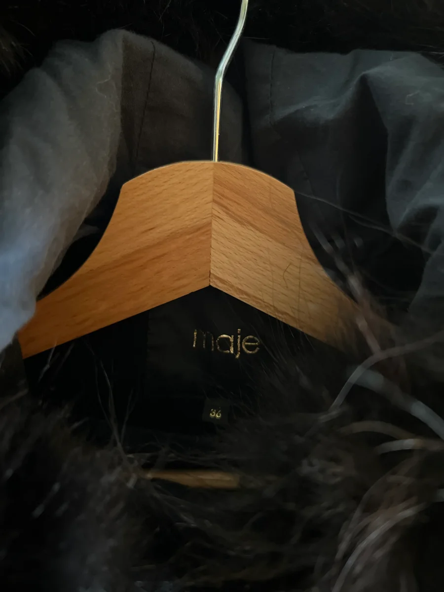 Manteau Maje Damoiselle en laine noire – Image 9