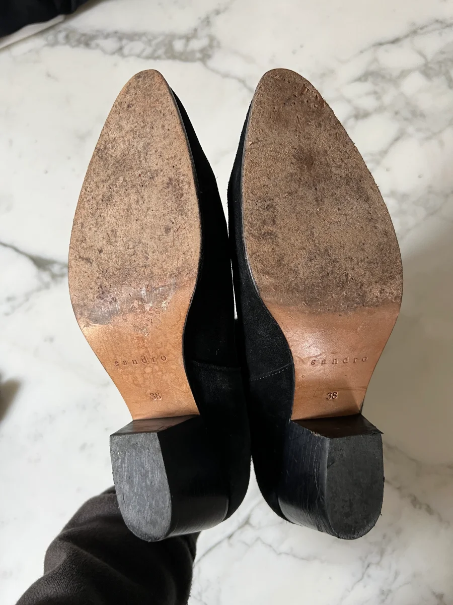 Bottines Sandro en daim noir – Image 5