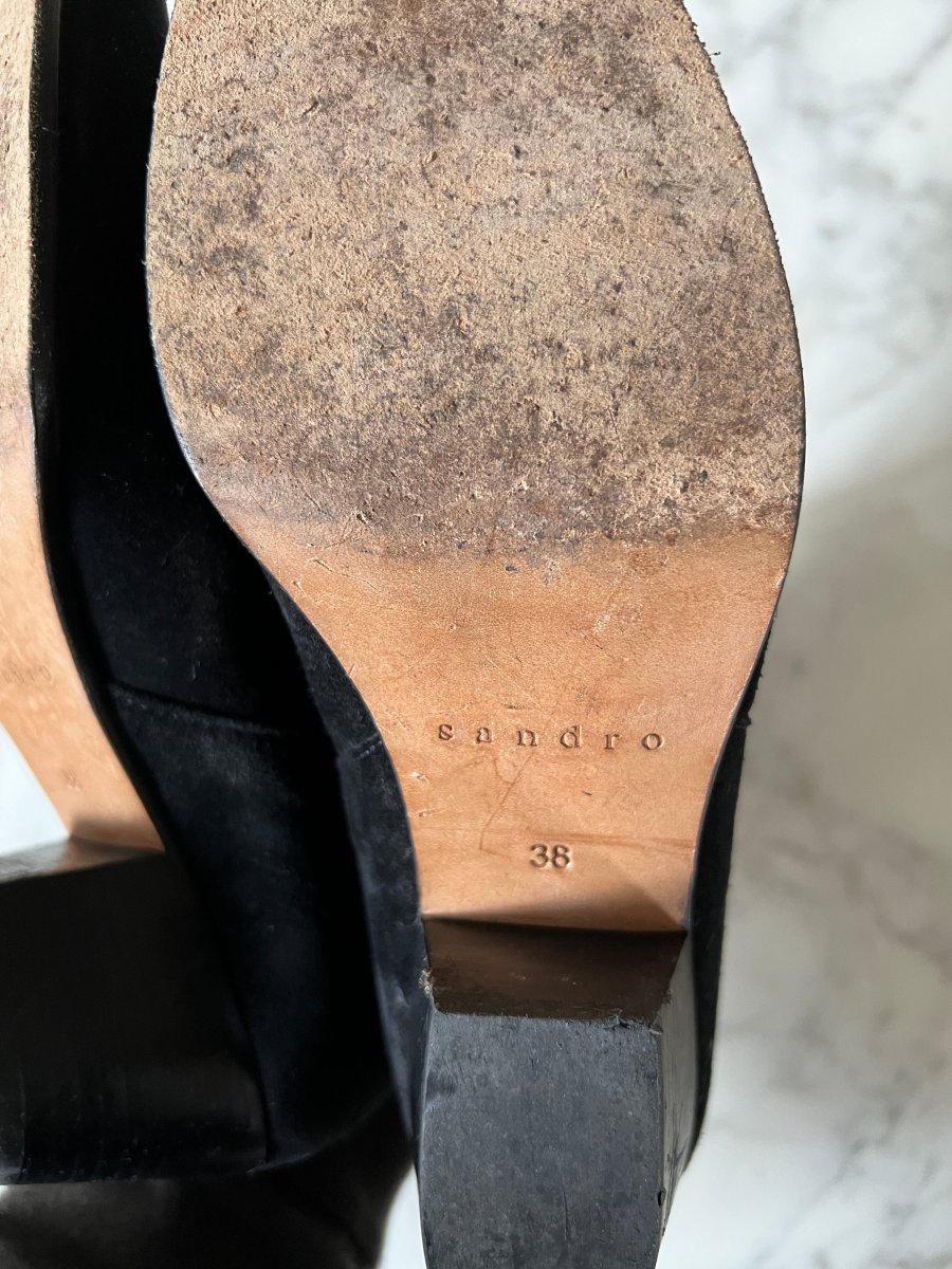 Bottines Sandro en daim noir – Image 6