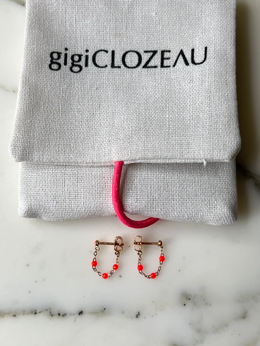 GigiClozeau - Boucles d'oreilles corail Classique Gigi, or rose – Image 3