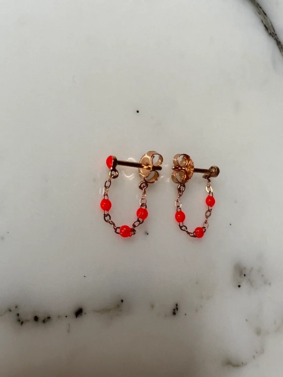 GigiClozeau - Boucles d'oreilles corail Classique Gigi, or rose – Image 4