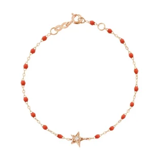 GigiClozeau - Bracelet Etoile diamant mandarine , or rose, 15 cm