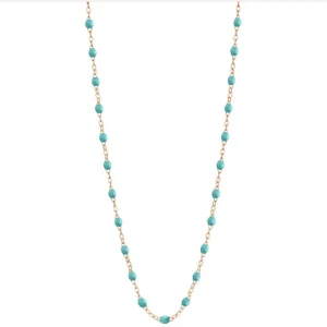 GigiClozeau - Collier Enfant turquoise Classique Gigi, or rose, 33 cm