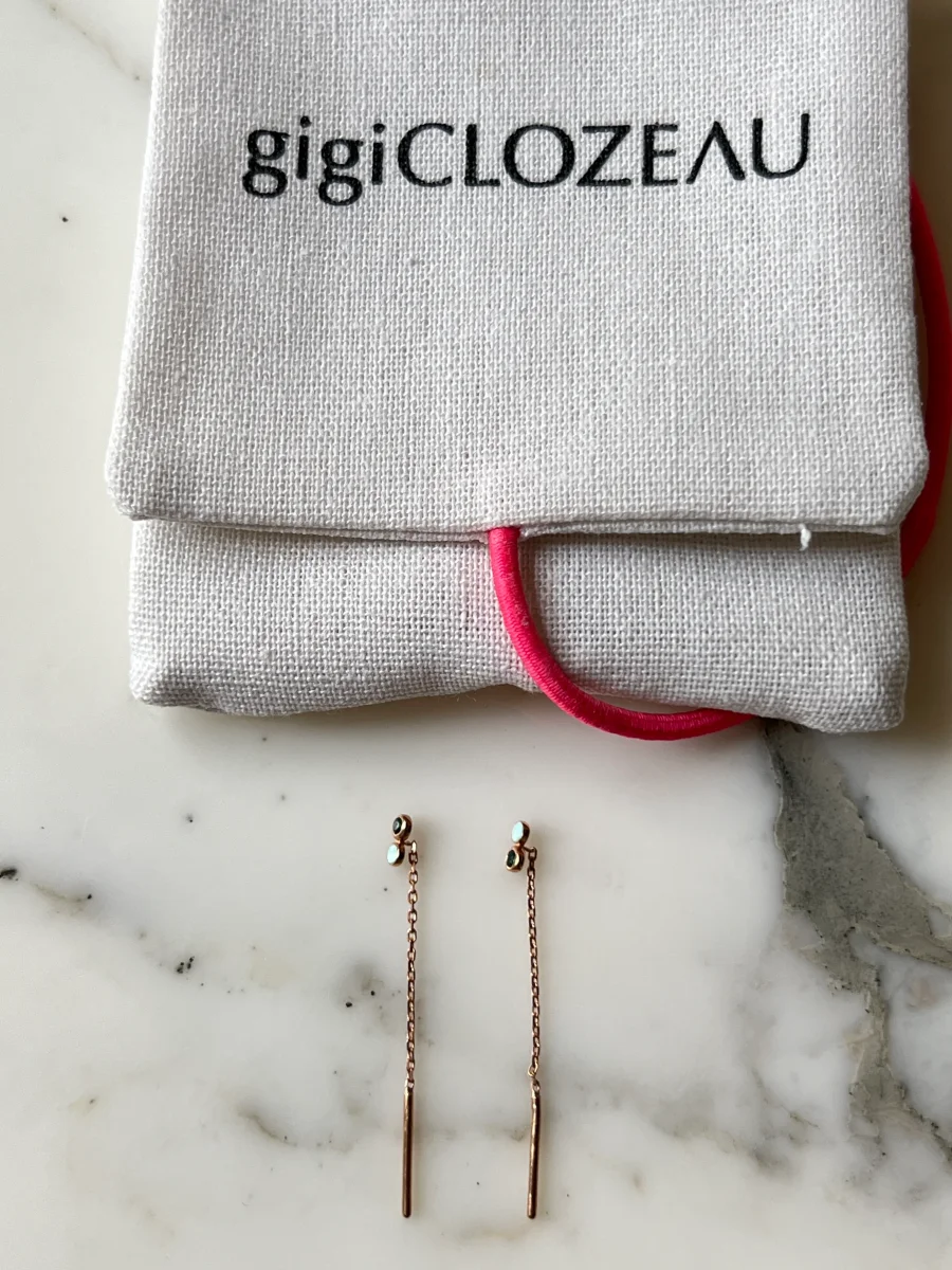 GigiClozeau - Boucles d'oreilles Dot, bleu , or rose – Image 2