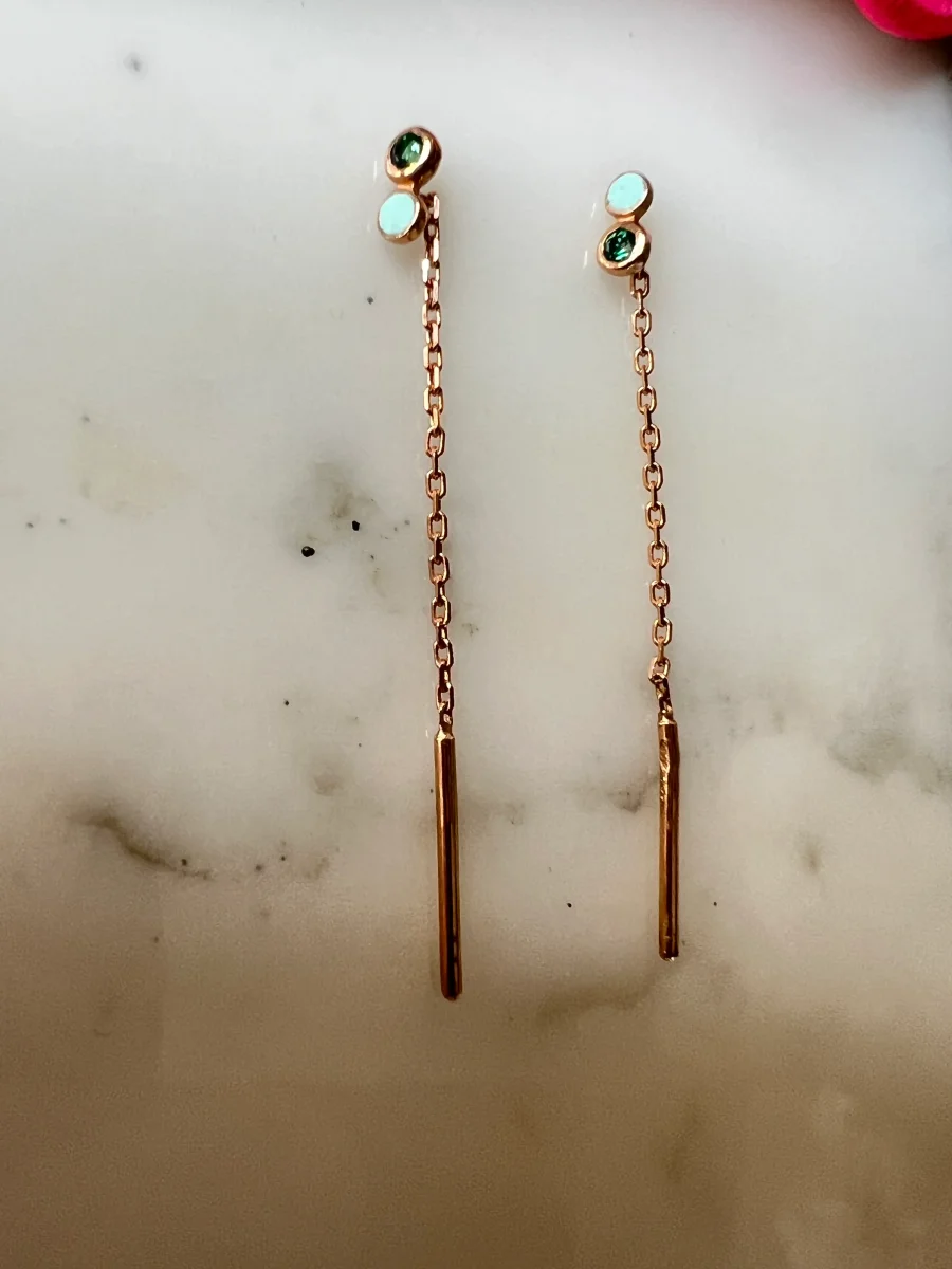 GigiClozeau - Boucles d'oreilles Dot, bleu , or rose – Image 4