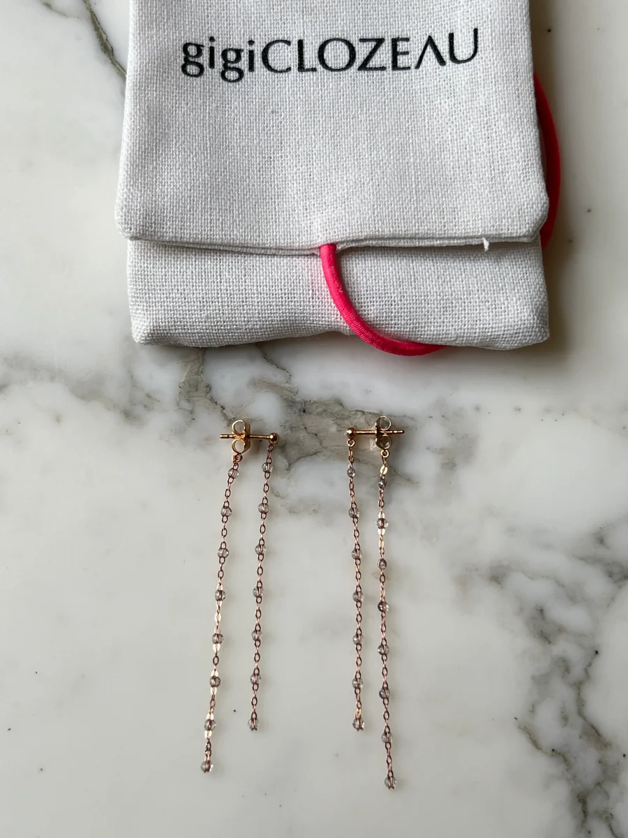 GigiClozeau - Boucles d'oreilles Dansantes Classique Gigi sparkle
, or rose – Image 2