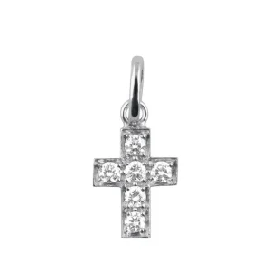 GigiClozeau - Pendentif Croix diamants, or blanc