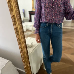 Blouse Bérénice bleue et rose