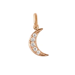 GigiClozeau - Pendentif  Lune, diamants, or rose