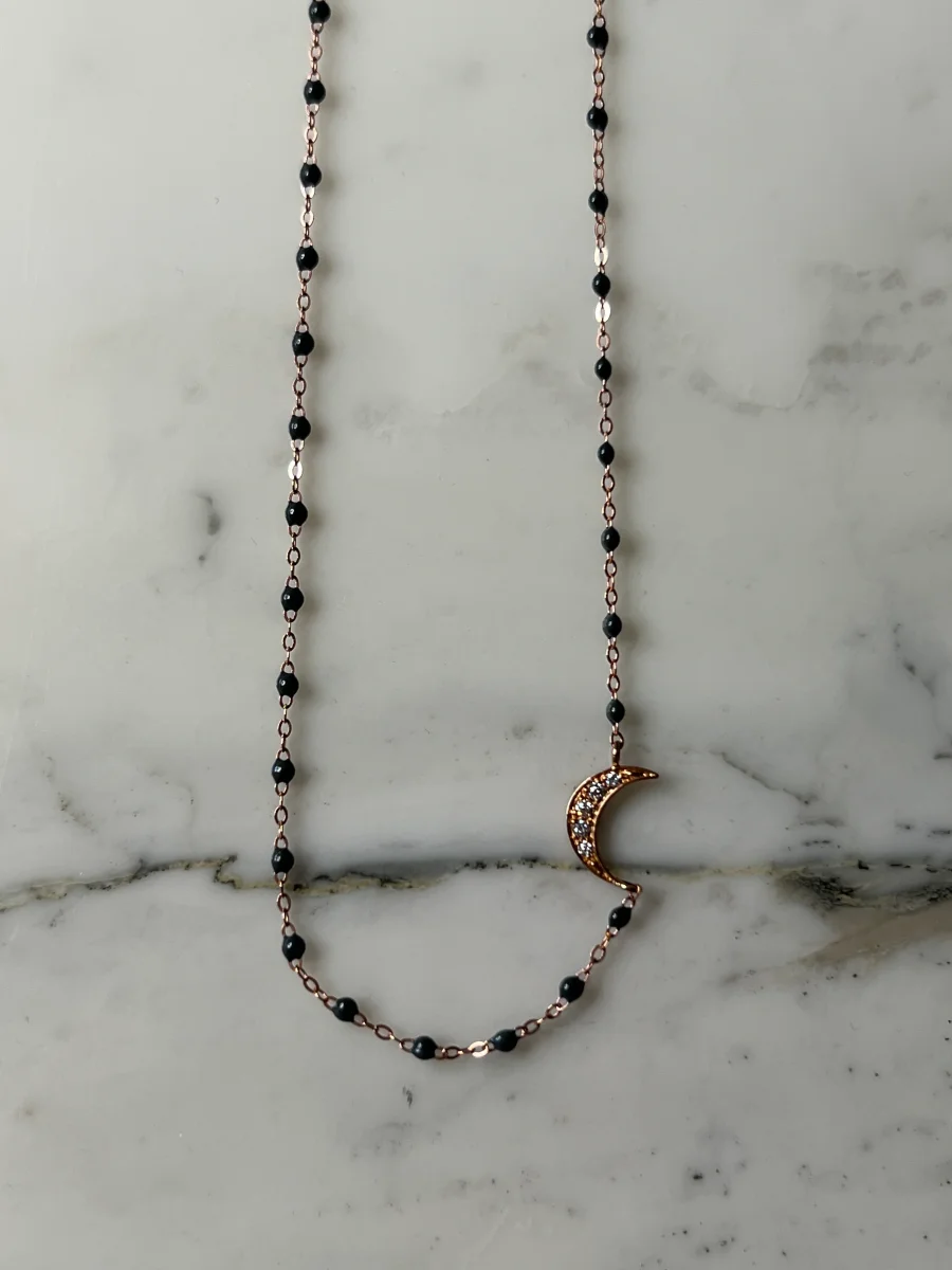 GigiClozeau - Collier Intra Lune Diamants Résine gris anthracite – Image 9