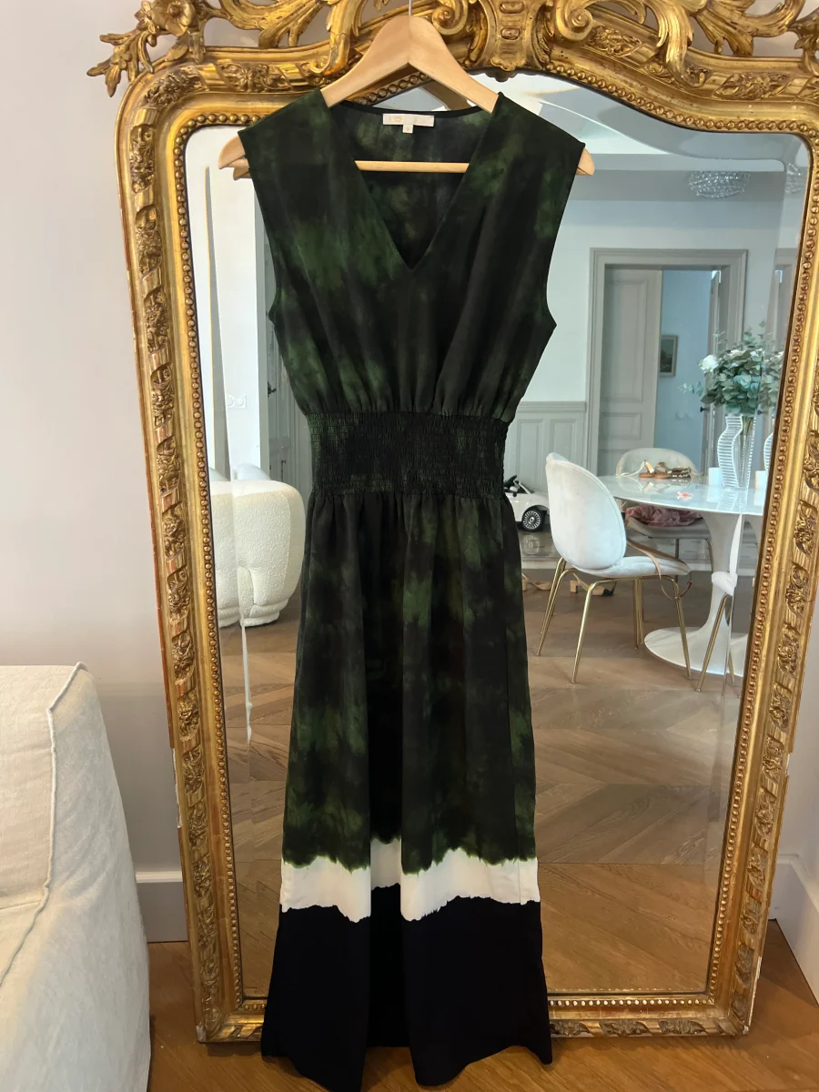 Robe Maje longue verte foncée – Image 2