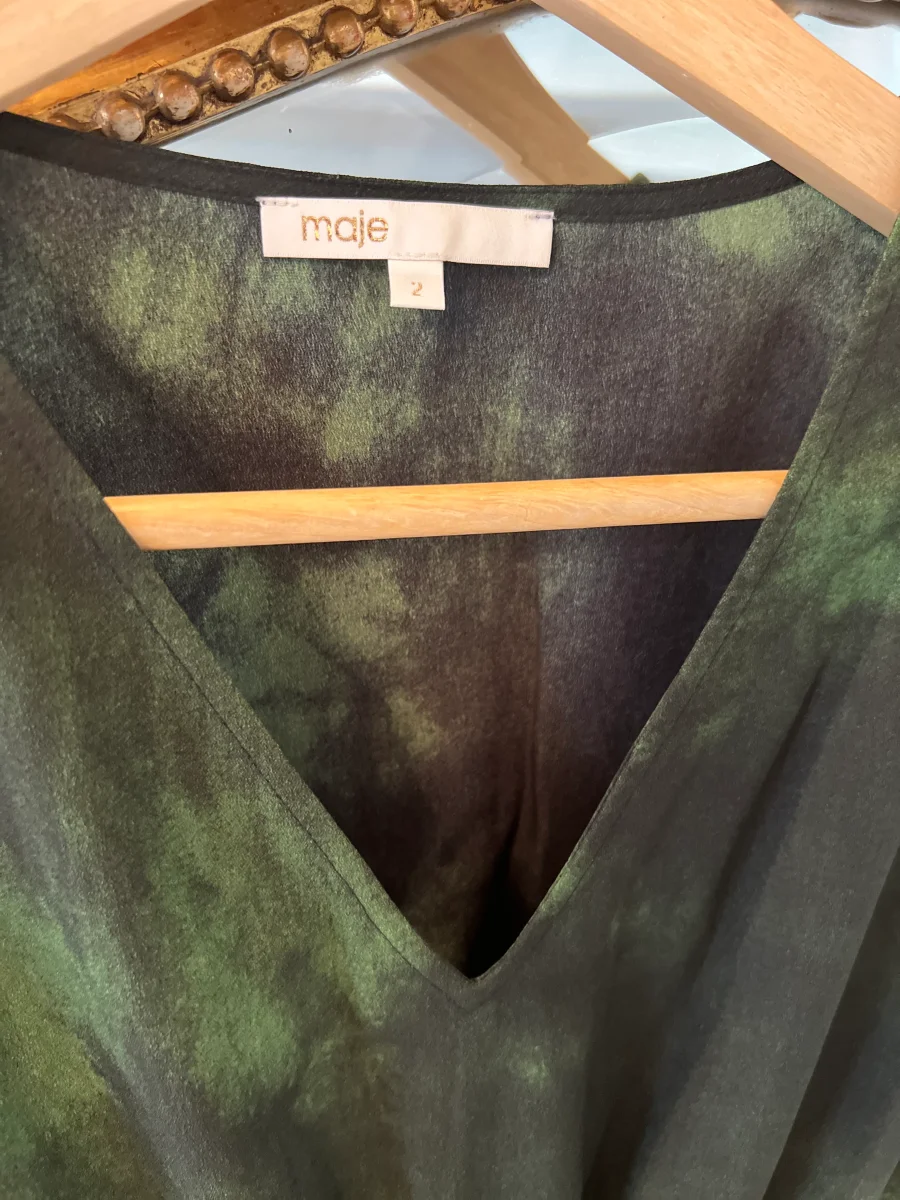 Robe Maje longue verte foncée – Image 3