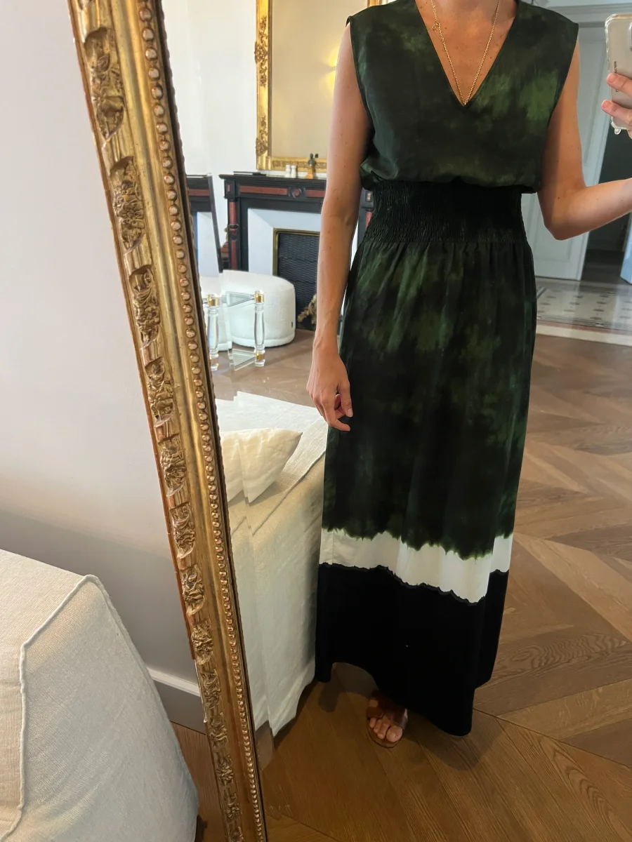 Robe Maje longue verte foncée – Image 7